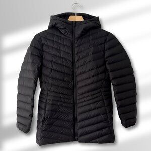 🖤 Lands’ End Packable Lightweight Black Hooded Jacket Women’s S/P 6-8